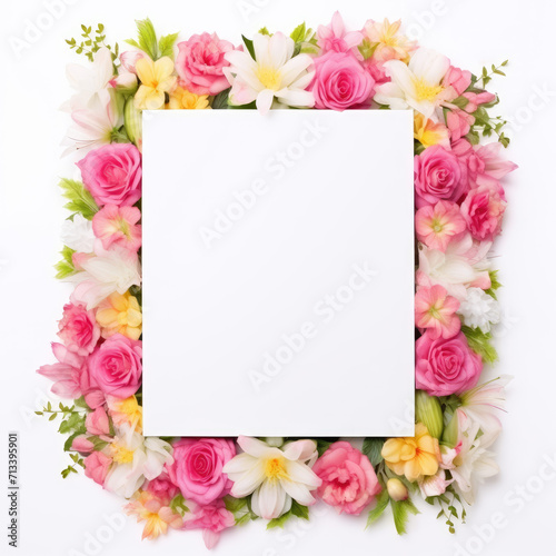 Wildflower rose flower floral frame red for background, texture, wrapper pattern, frame or border. generative ai.