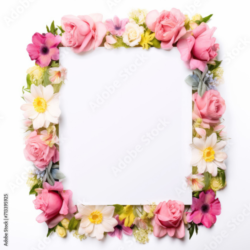 Wildflower rose flower floral frame red for background  texture  wrapper pattern  frame or border. generative ai.