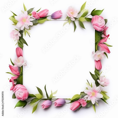 Wildflower rose flower floral frame red for background, texture, wrapper pattern, frame or border. generative ai.