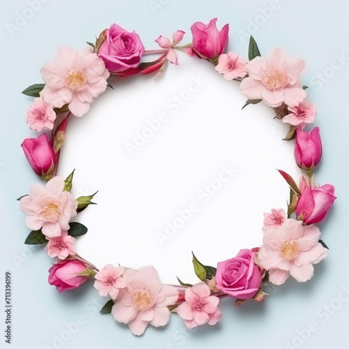 Wildflower rose flower floral frame red for background, texture, wrapper pattern, frame or border. generative ai.