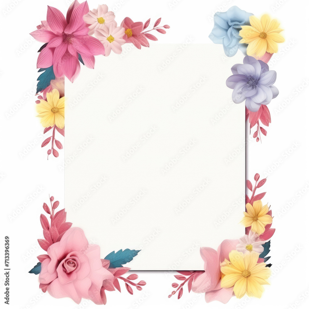 Wildflower rose flower floral frame red rose,hulthemia, rosa. Aquarelle wild flower for background, texture, wrapper pattern, frame or border.generative ai.