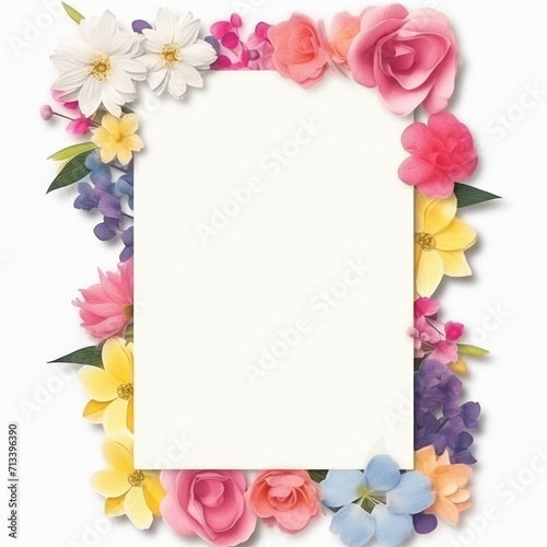 Wallpaper Mural Wildflower rose flower floral frame red for background, texture, wrapper pattern, frame or border. generative ai. Torontodigital.ca