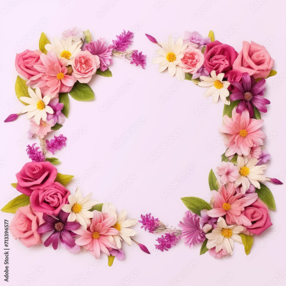 Obraz premium Wildflower rose flower floral frame red for background, texture, wrapper pattern, frame or border. generative ai.