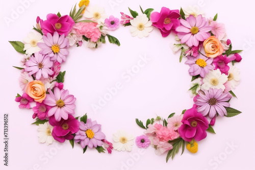 Wildflower rose flower floral frame red for background, texture, wrapper pattern, frame or border. generative ai.