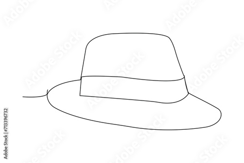 Continuous line drawing of a hat