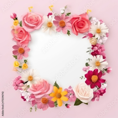 Wildflower rose flower floral frame red rose,hulthemia, rosa. Aquarelle wild flower for background, texture, wrapper pattern, frame or border.generative ai.