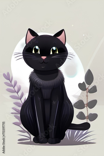 black cat on a black