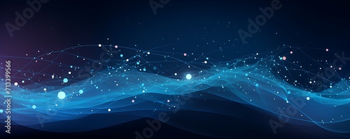 Wave of dots and weave lines. Abstract background. Network connection structure