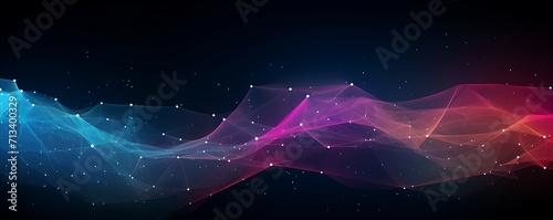 Wave of dots and weave lines. Abstract background. Network connection