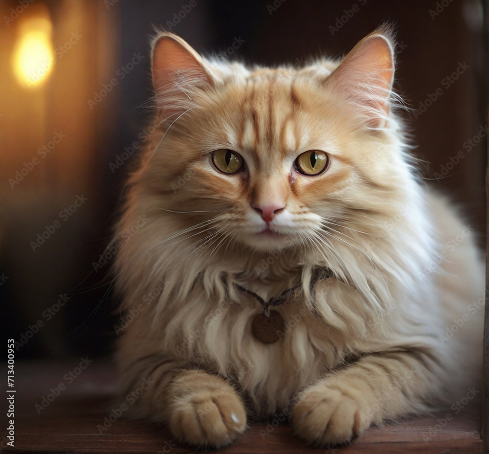 lovely cat with colourful background ai generative lovely cat with colourful background ai generative