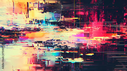 abstract glitch effect digital art background photo