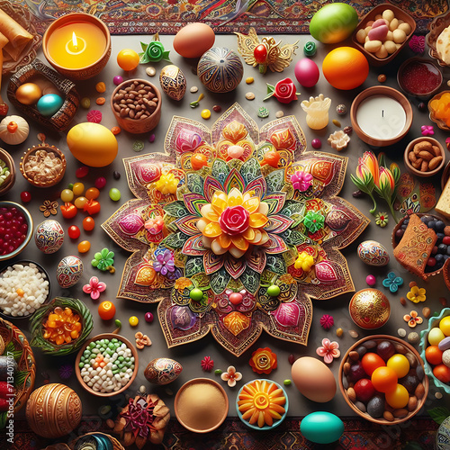 Happy Nowruz design, Happy Nowruz Background, Generative AI photo