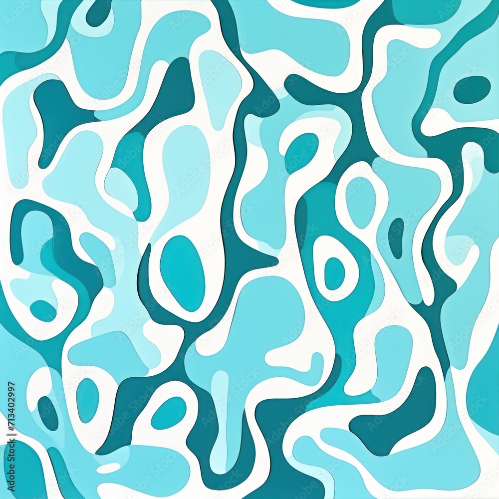 Turquoise abstract simple shapes
