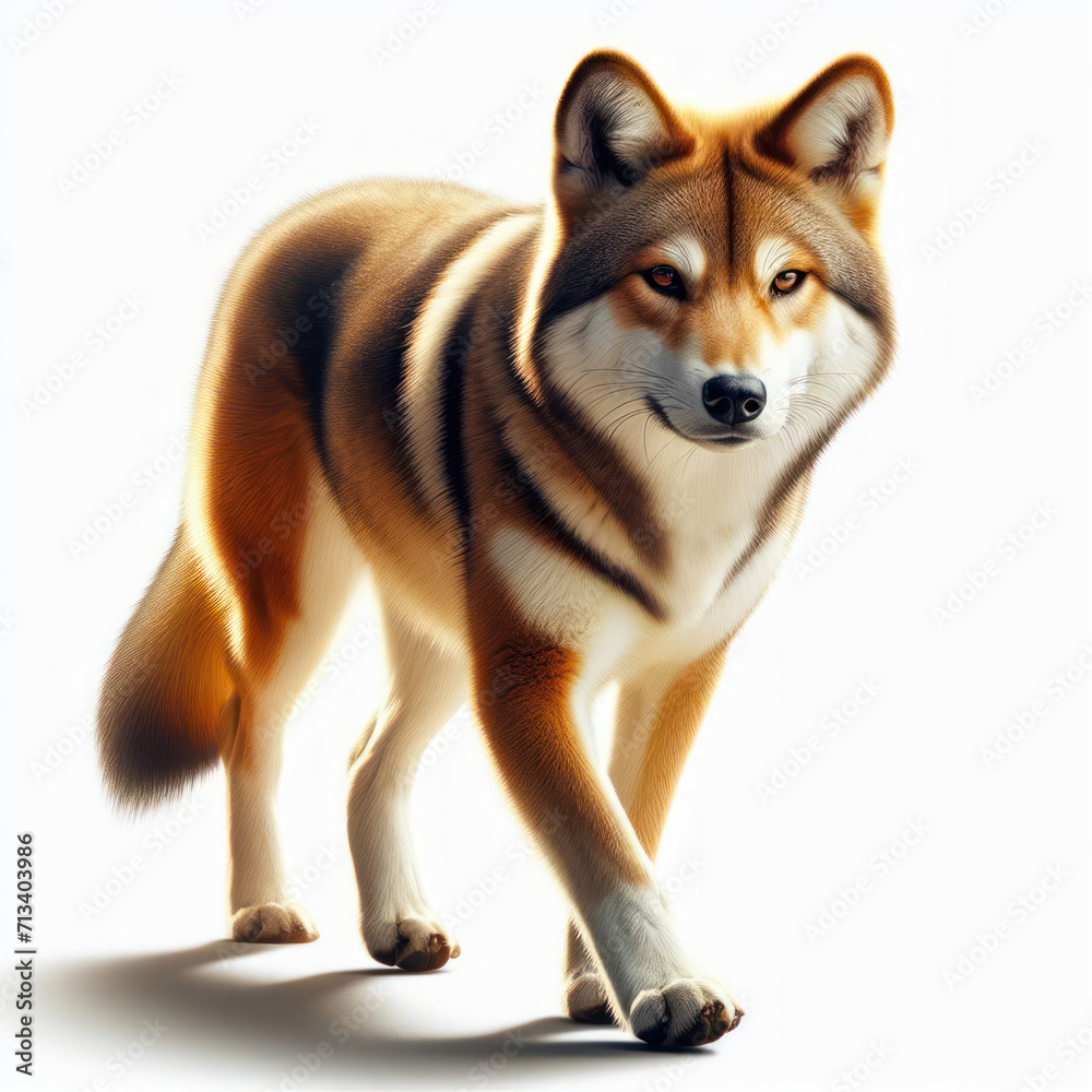dingo, Canis lupus dingo, Canis familiaris dingo, Canis dingo, isolated White background.