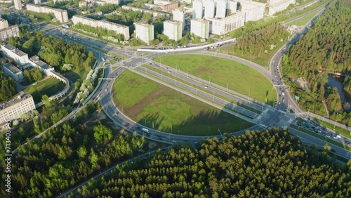 Aerial view of a car interchange © Александр Жуйков