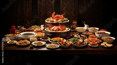 Chinese New Year foods on the table