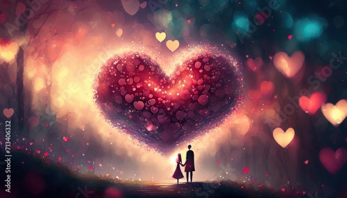 love bokeh background valentine concept photo