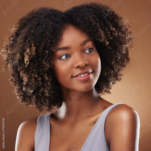 Beauty portrait of an woman styled in Afro