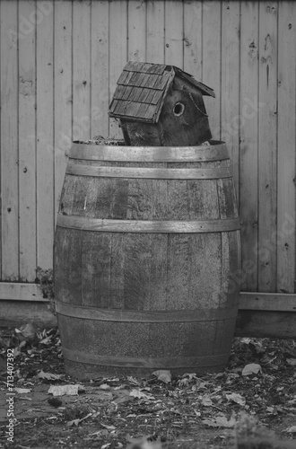 old wooden barrel
