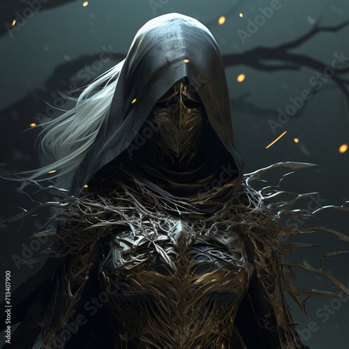 Obraz na płótnie Character design mortal shell video game dark fantasy Ai generated art w salonie