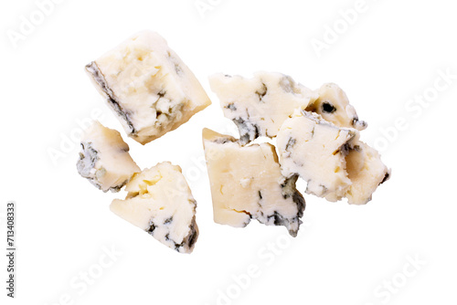 gorgonzola cheese on a white background