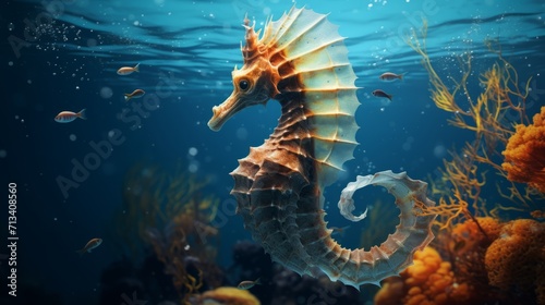 seahorse in the water © Hussam