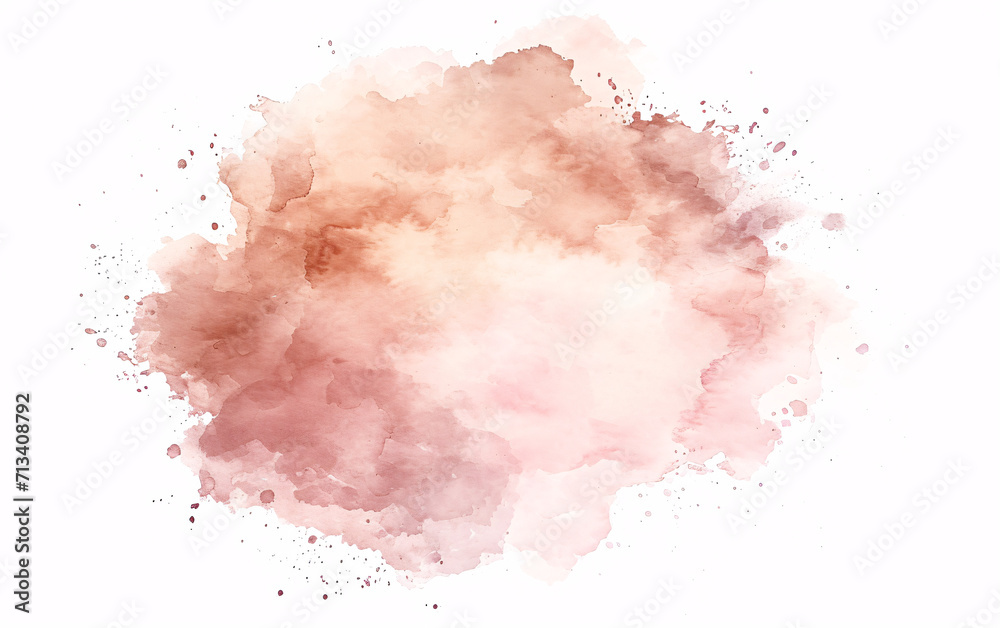 watercolor splashes forming a pink and brown cloud shape on a white background for creative design projects