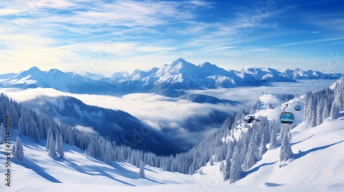 snow covered mountains in winter © Hussam