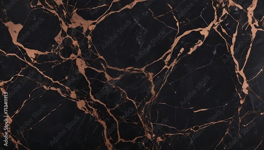 Black marble block texture with copper veins background  - obrazy, fototapety, plakaty 