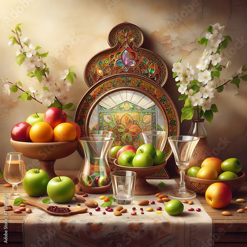 Realistic happy Nowruz concept, Happy Nowruz holiday, Generative AI
