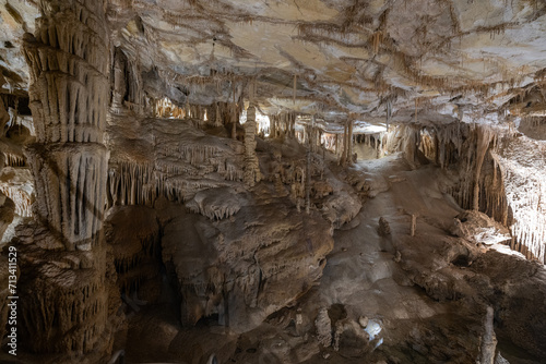 Stalactites and stalactites inside the Lehman caves, Nevada photo