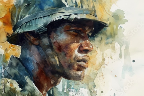 Brazilian soldier portrait close up. Modern soldier of Brazil realistic detailed photography texture