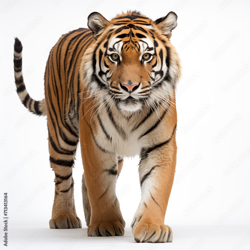 tiger on white tiger on white