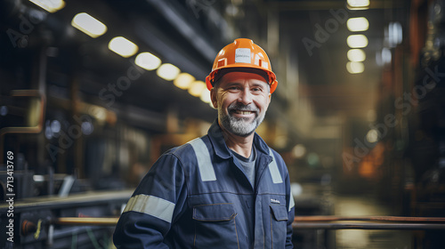 Wallpaper Mural Portrait of Industry Maintenance Engineer in Uniform and Safety Hard Hat Torontodigital.ca
