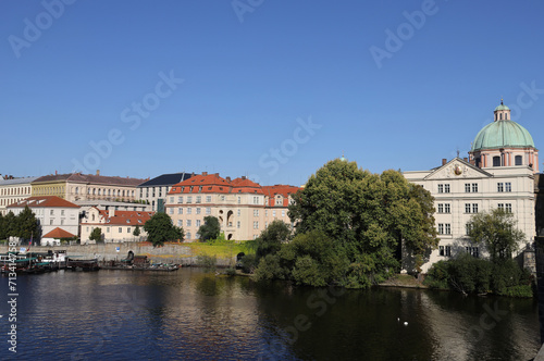 Glimpse of the city of Prague on the Vltava