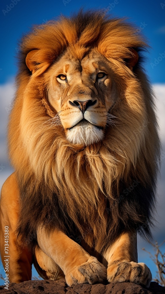 Colored Lion Image image majestic lion AI Generated pictures
