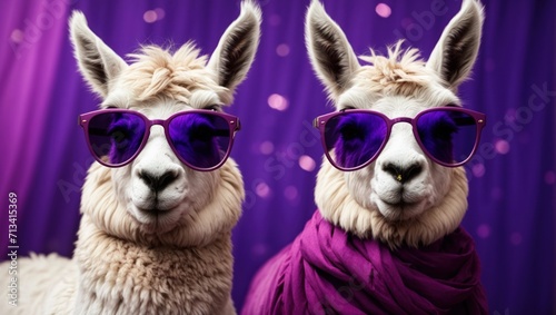 two llamas with glasses © Анастасия Макевич