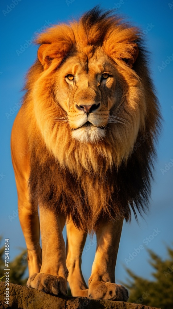 Colored Lion Image image majestic lion AI Generated pictures