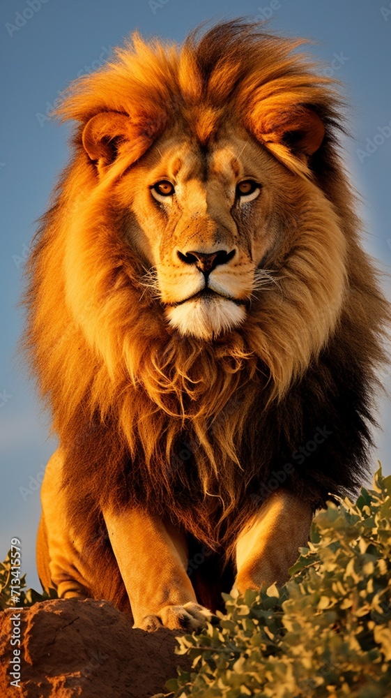 Colored Lion Image image majestic lion AI Generated pictures