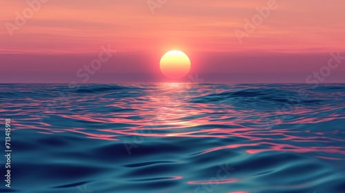 Sunrise over the ocean in an abstract, stylized form background © furyon