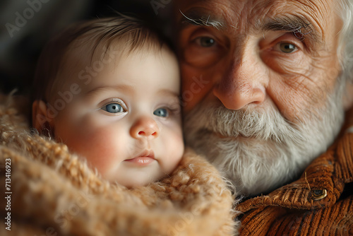 grandfather and baby, two generations