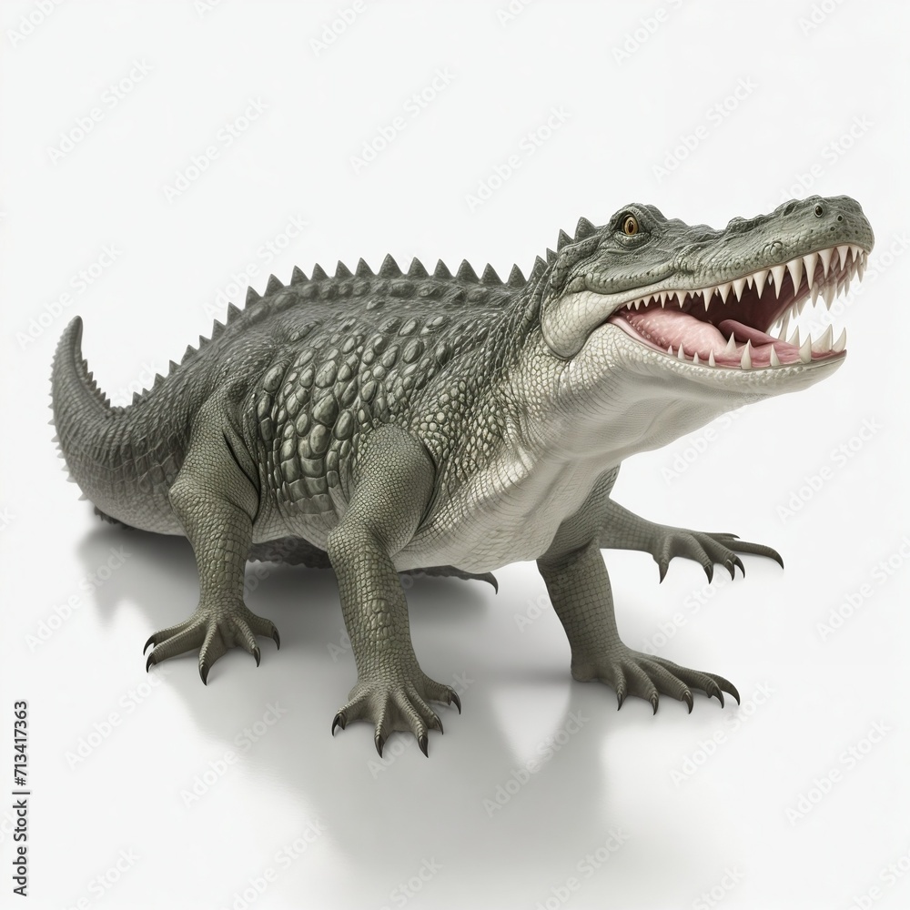 Fototapeta premium Crocodile illustration on a white background.