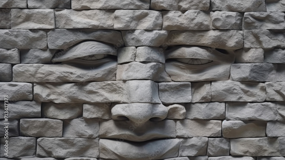 Obraz premium Face on Wall and Wall