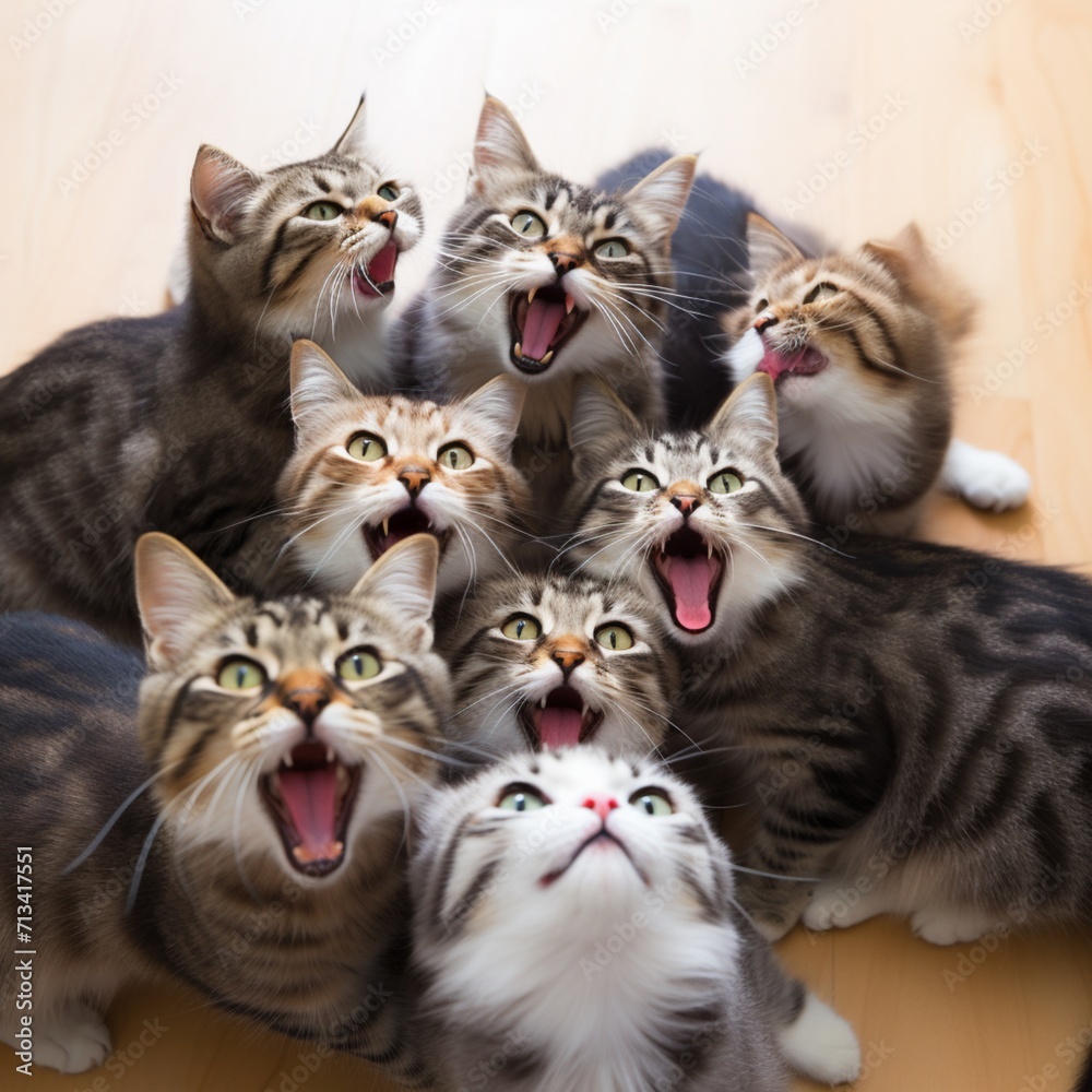 Communication teamwork responsibility empathy cat Ai generated art