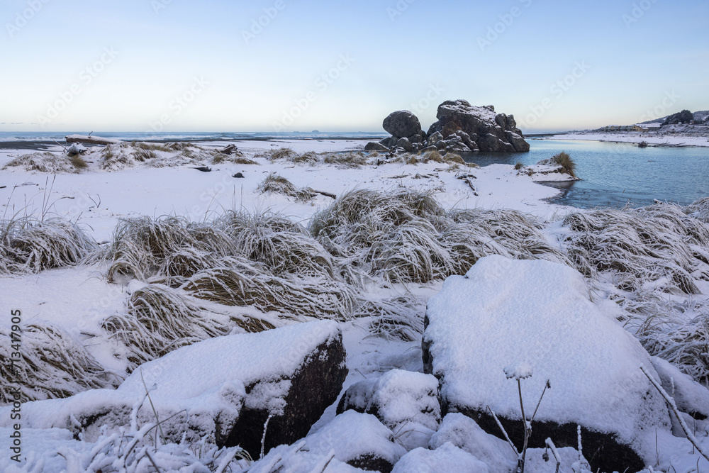 Turtle rock with snow Turtle rock with snow