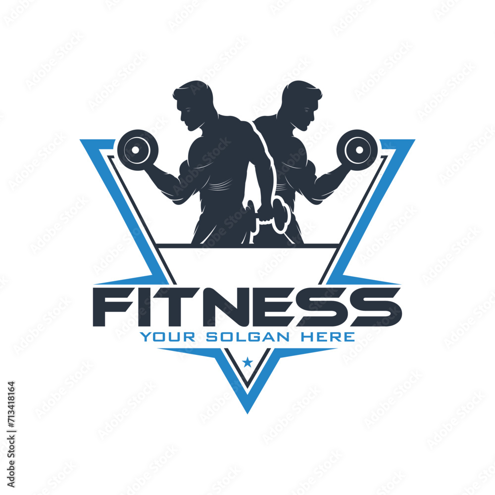 Fototapeta premium Gym fitness barbell logo icon graphic element