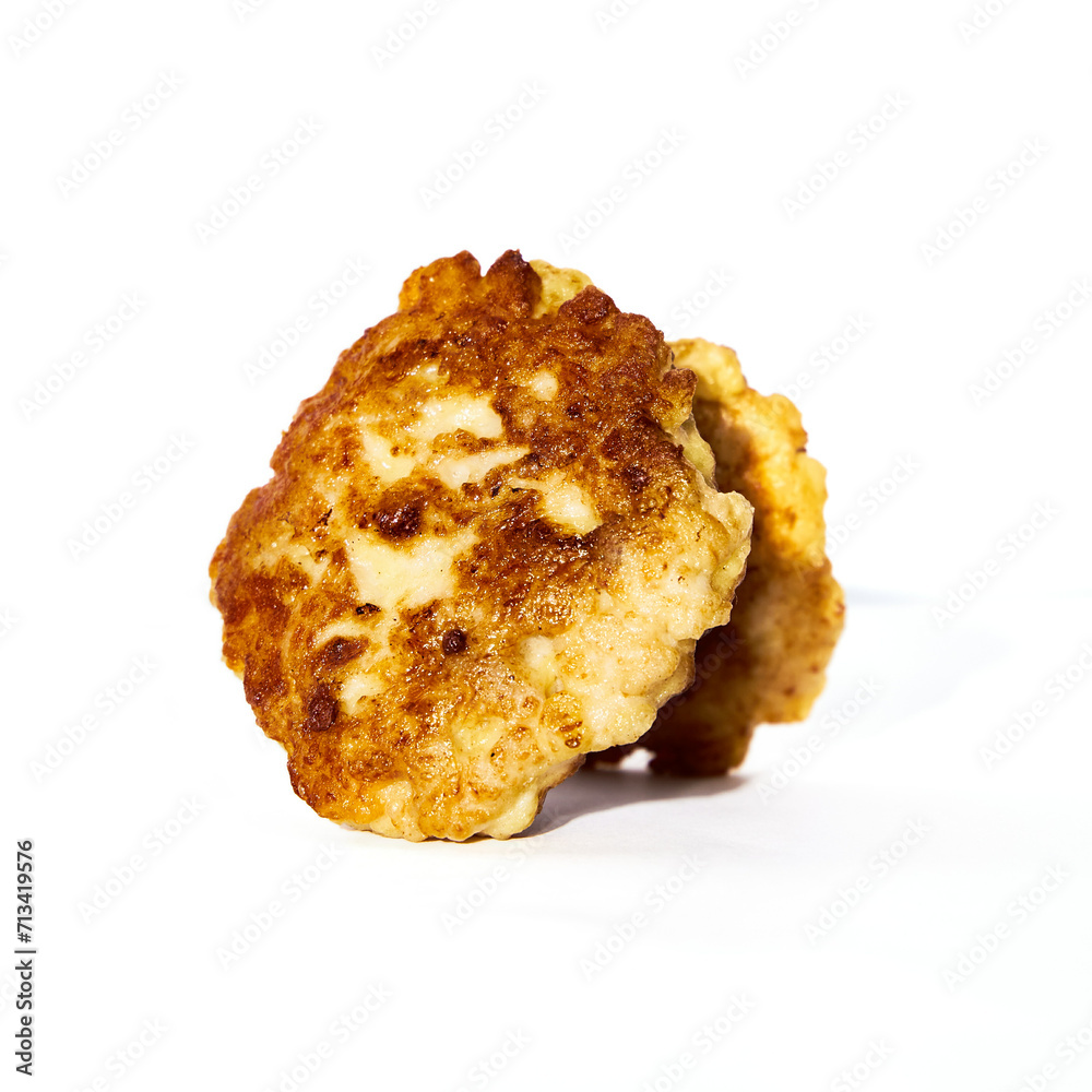 Golden Brown Chopped Chicken Cutlets or Patties with mozzarella cheese isolated on white background. Golden Brown Chopped Chicken Cutlets or Patties with mozzarella cheese isolated on white background.