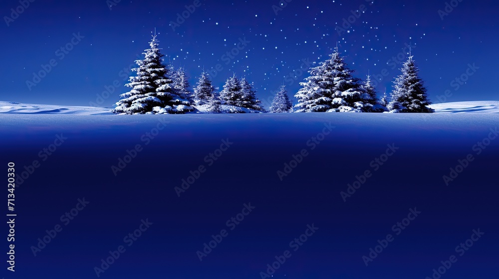 Christmas trees under the snow. Lush Christmas trees showered with snow. Seamless background pattern