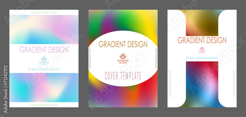 A set of backgrounds with a colorful gradient. Layout for the cover, brochure, catalog and creative design idea