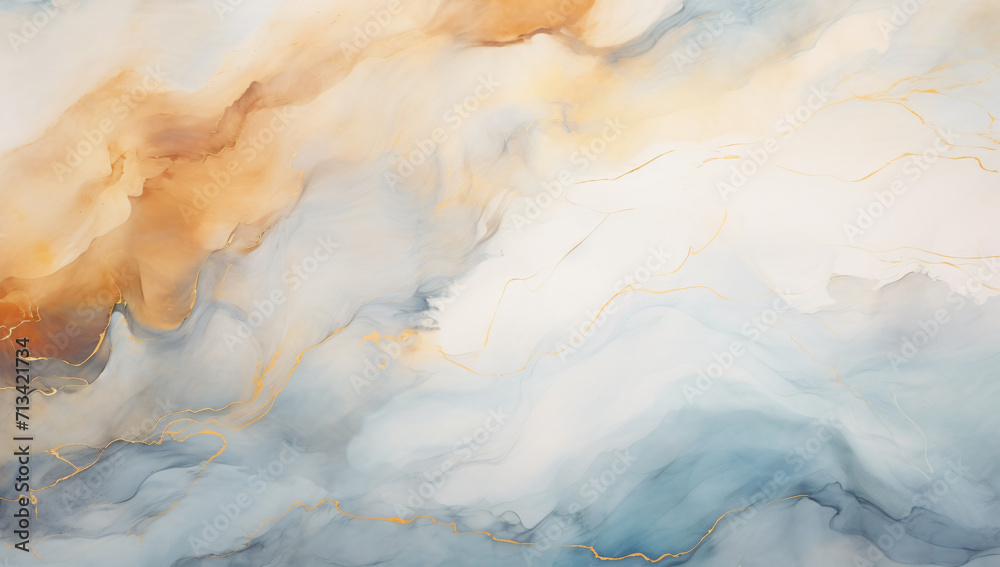 watercolor blues and golds background, in the style of oil paintings, gray and beige, swirling colors, large canvas paintings, stormy seascapes, abstraction-création, light sky-blue and black